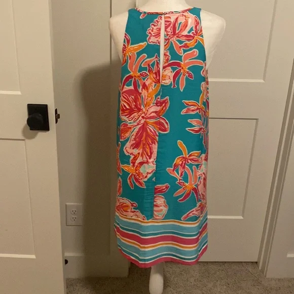 Lilly Pulitzer Sea Blue Swing Trapeze Dress Sz S - Picture 4 of 11